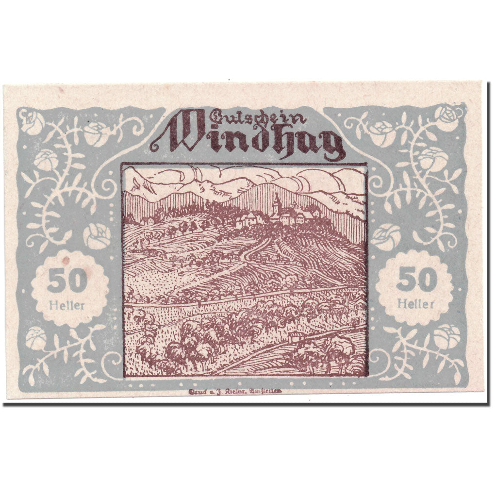 Geldschein, Österreich, Windhag, 50 Heller, paysage, 1920, UNZ-, Mehl:1244