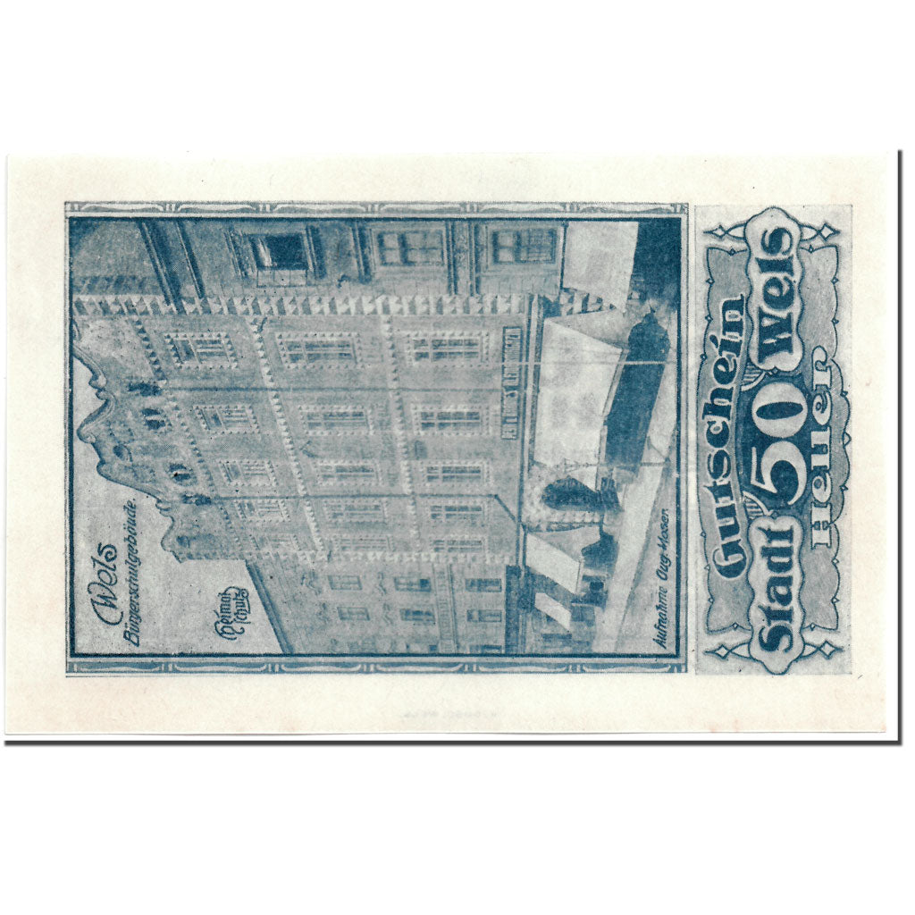 Banknote, Austria, Wels, 50 Heller, Ville, UNC(63), Mehl:1167 II