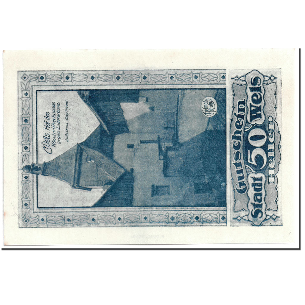 Banconote, Austria, Wels, 50 Heller, maison 1, SPL, Mehl:1167 II