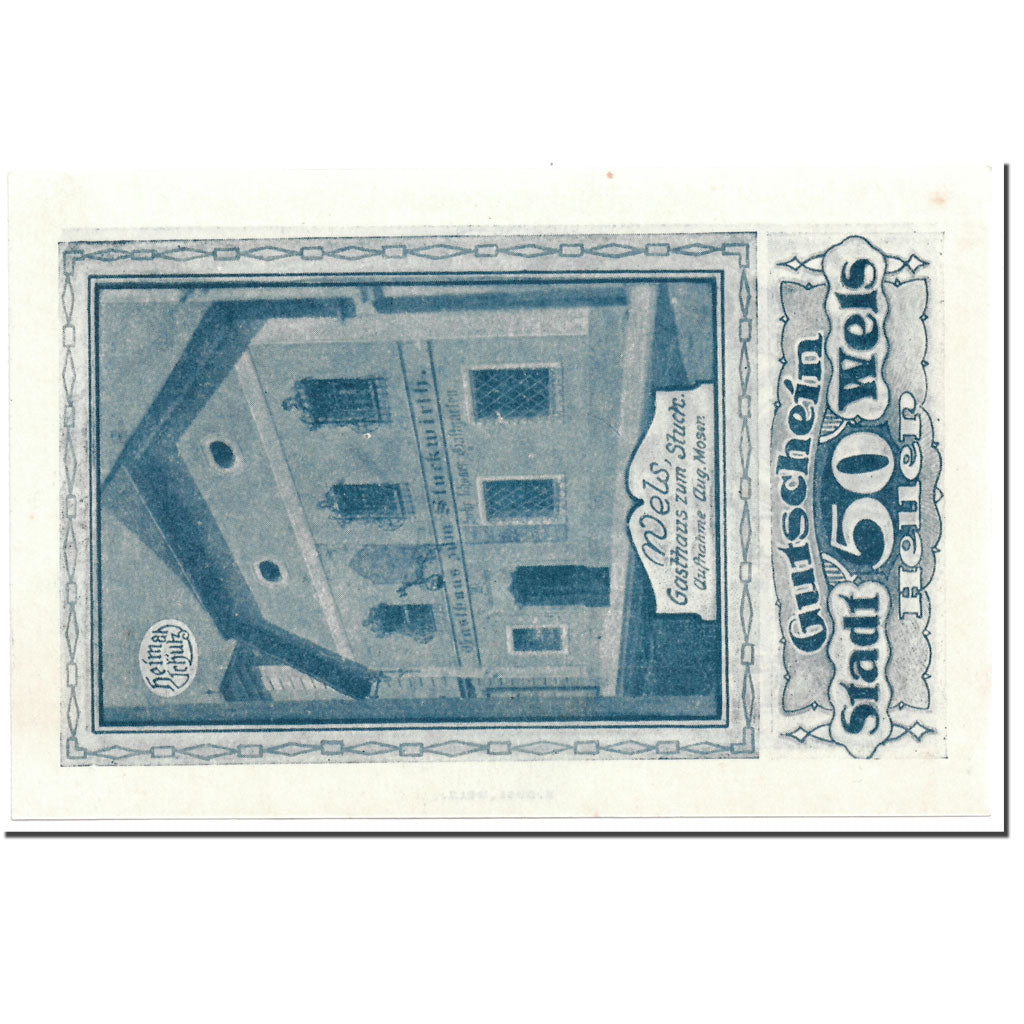 Geldschein, Österreich, Wels, 50 Heller, maison 2, UNZ-, Mehl:1167 II