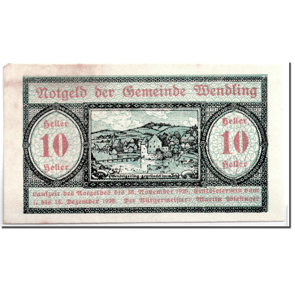 Banknote, Austria, Wendling, 10 Heller, paysage, 1920, 1920-05-02, UNC(63)