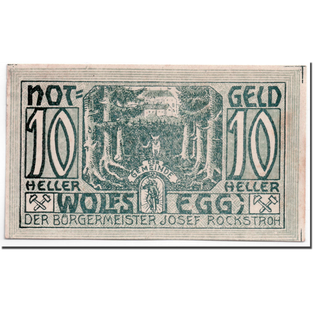 Geldschein, Österreich, Wolfsegg, 10 Heller, paysage, 1922, UNZ-, Mehl:1250