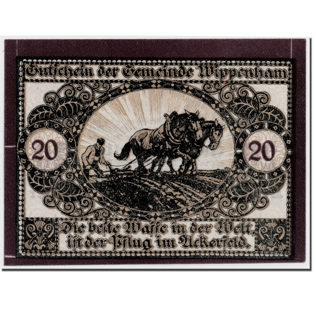 Banknote, Austria, Wippenham, 20 Heller, agriculteur, 1920, 1920-09-30, UNC(63)
