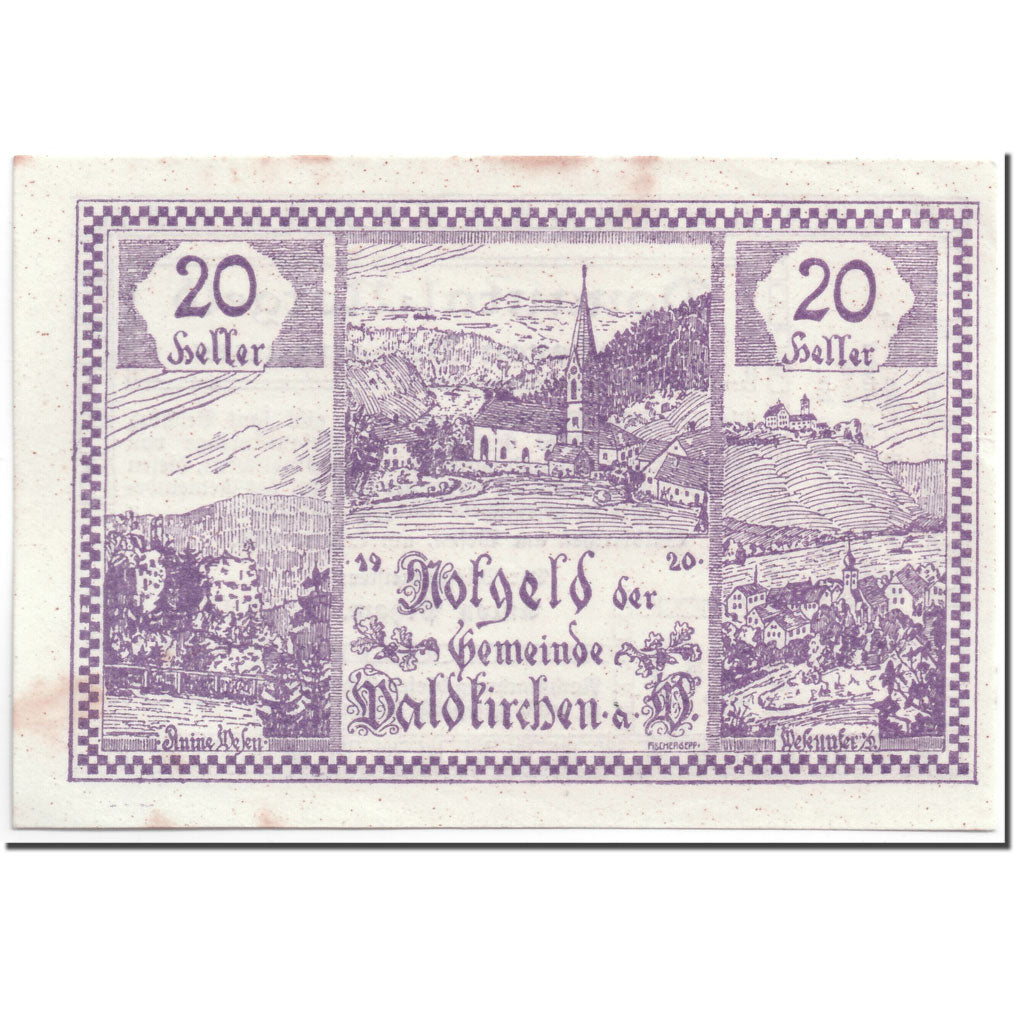 Geldschein, Österreich, Waldkirchen Am Wesen O.Ö. Gemeinde, 20 Heller