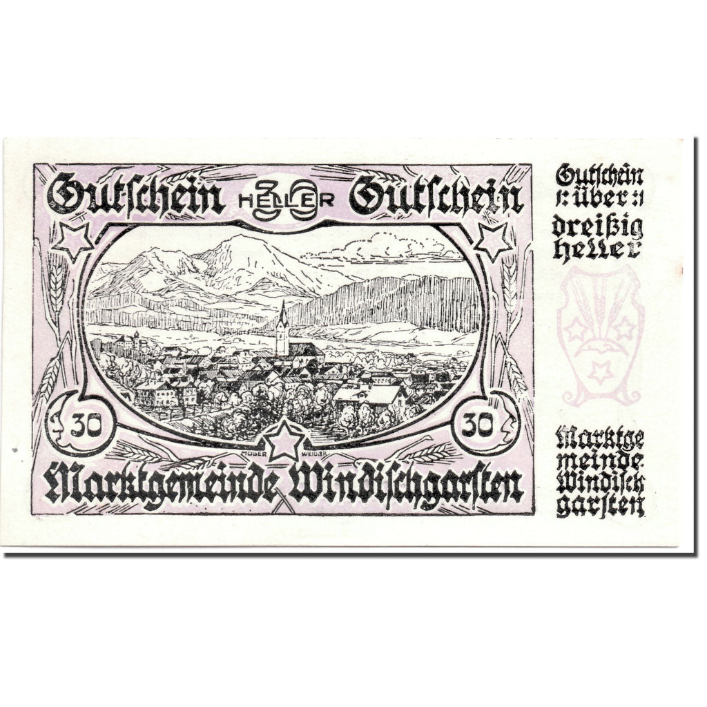 Banknote, Austria, Windischgarsten, 30 Heller, paysage, 1920, 1920-06-09