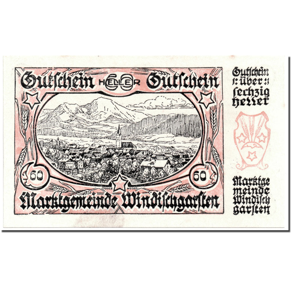 Banknote, Austria, Windischgarsten, 60 Heller, paysage, 1920, 1920-06-09