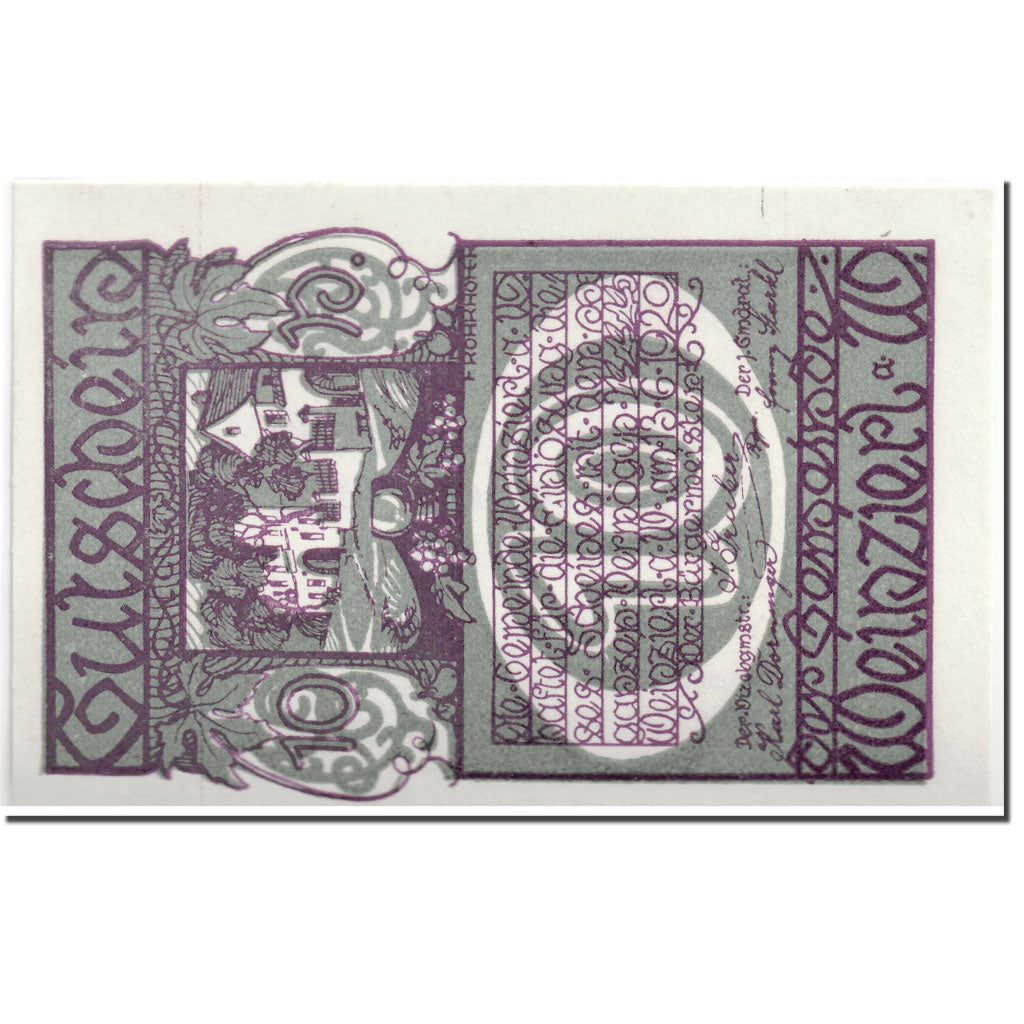 Banknote, Austria, Weinzierl am Walde, 10 Heller, paysage, 1920, 1920-06-13