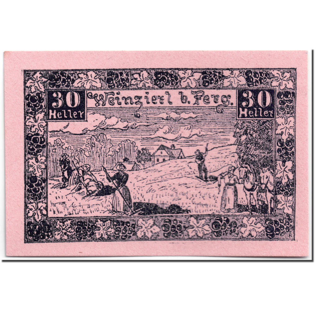 Banknote, Austria, Weinzierl, 30 Heller, paysage, 1921, 1921-01-01, UNC(63)