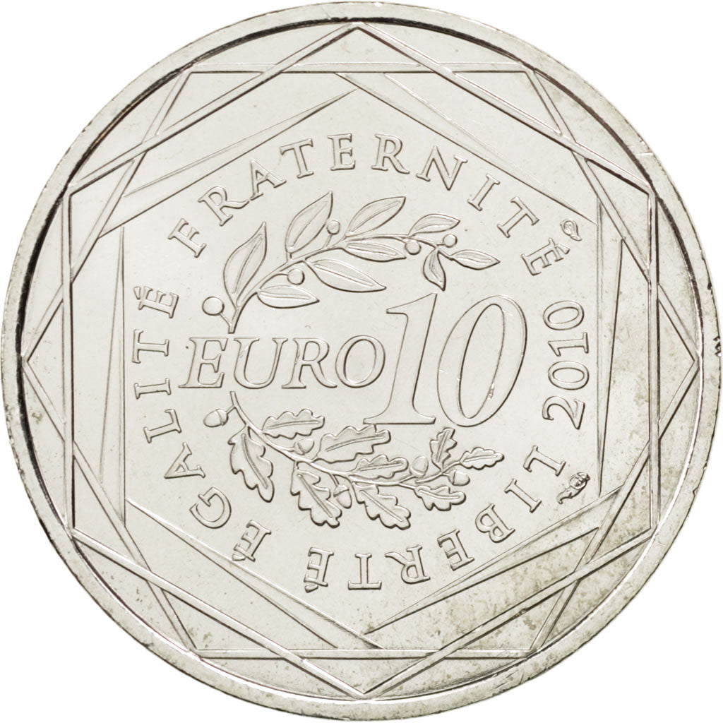 Moneta, Francja, 10 Euro, 2010, MS(63), Srebro, KM:1665