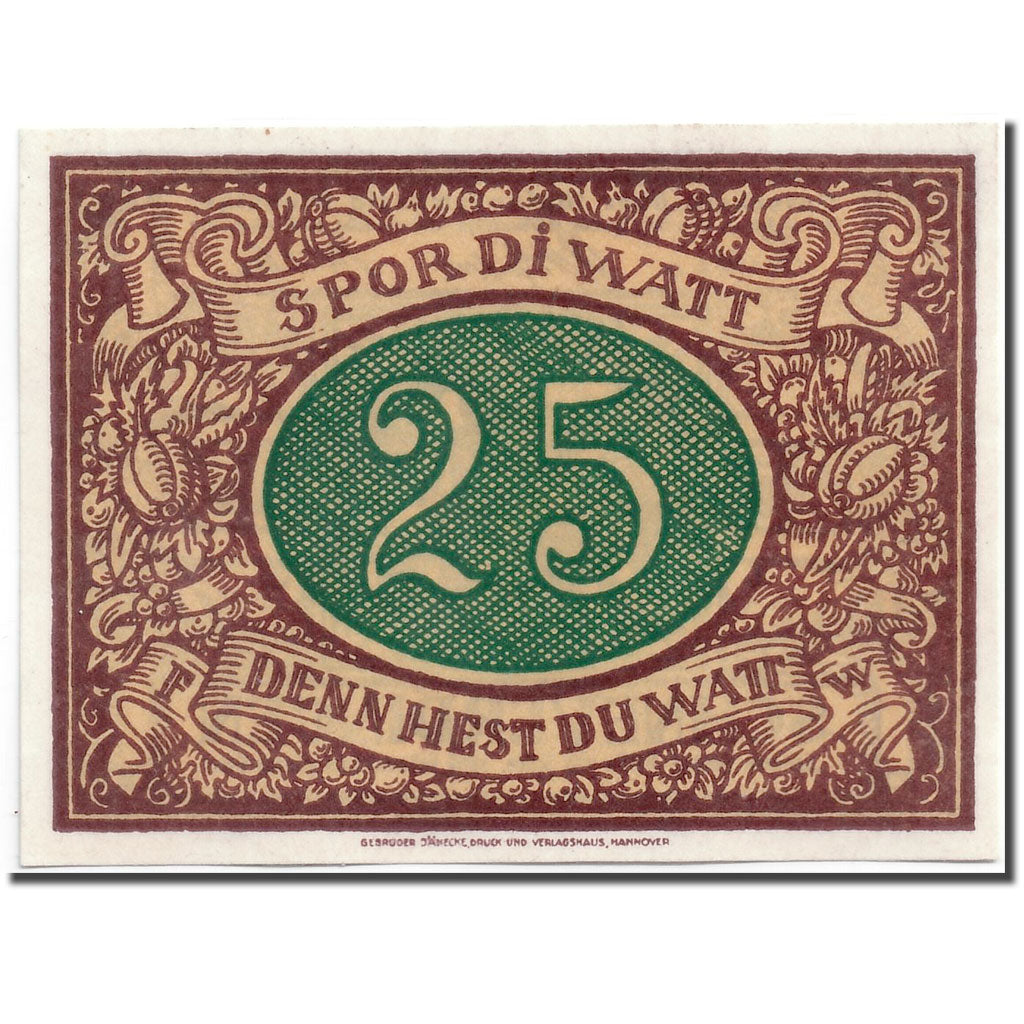 Banknot, Niemcy, Schneverdingen, 25 Pfennig, personnage 1, 1921, 1921-02-25