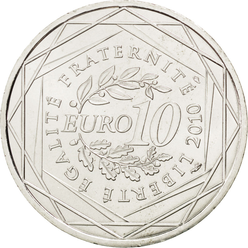 Moneta, Francja, 10 Euro, 2010, MS(63), Srebro, KM:1659