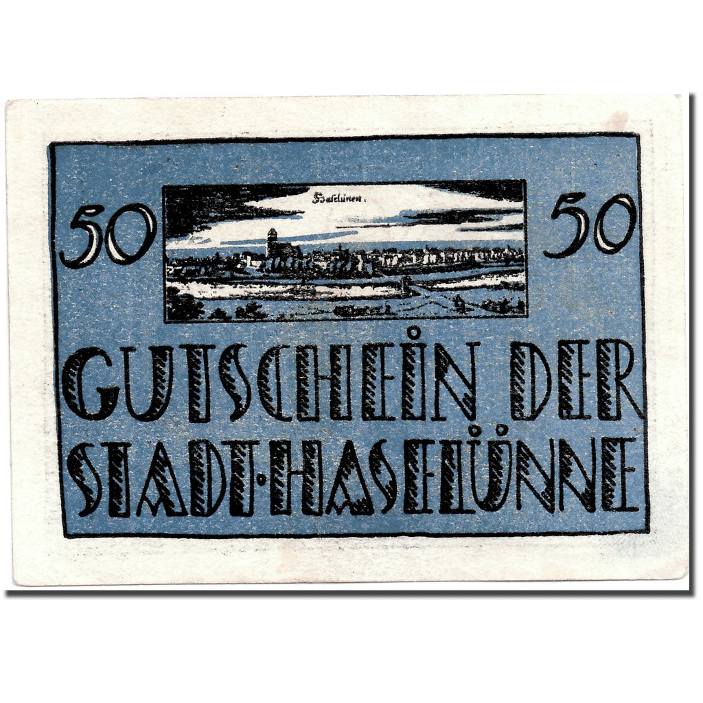 Banconote, Germania, Haselünne, 50 Pfennig, personnage, 1921, 1921-10-01, SPL