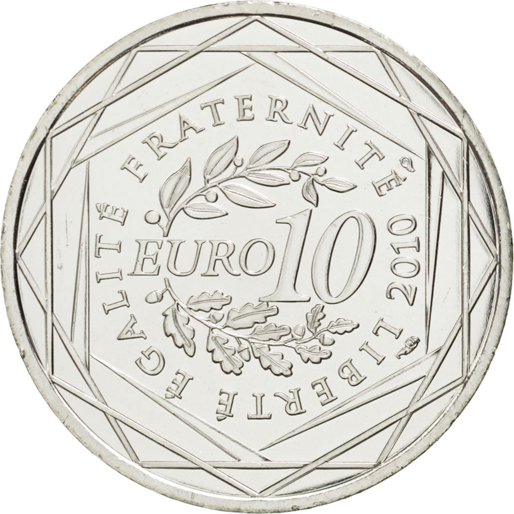 Moneta, Francja, 10 Euro, 2010, MS(63), Srebro, KM:1661