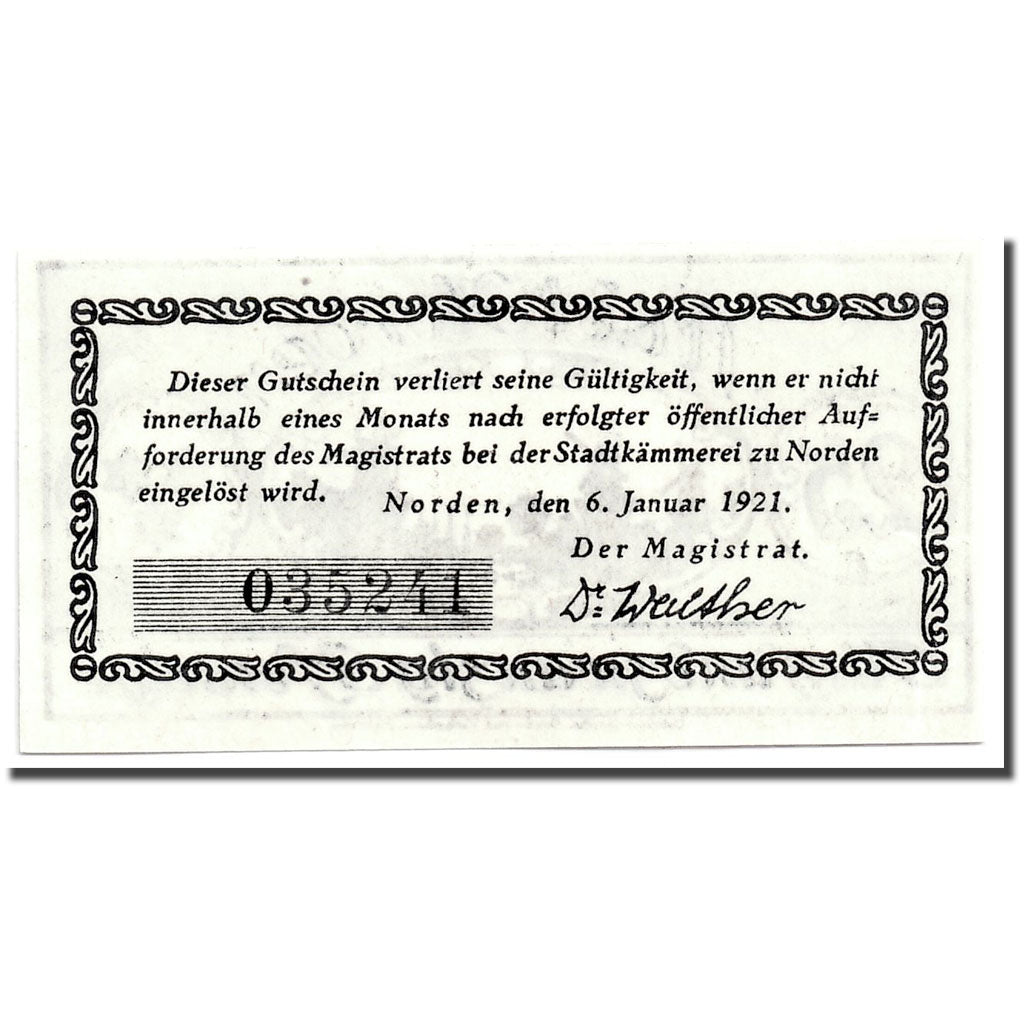 Banconote, Germania, Norden, 25 Pfennig, paysage, 1921, 1921-01-06, SPL