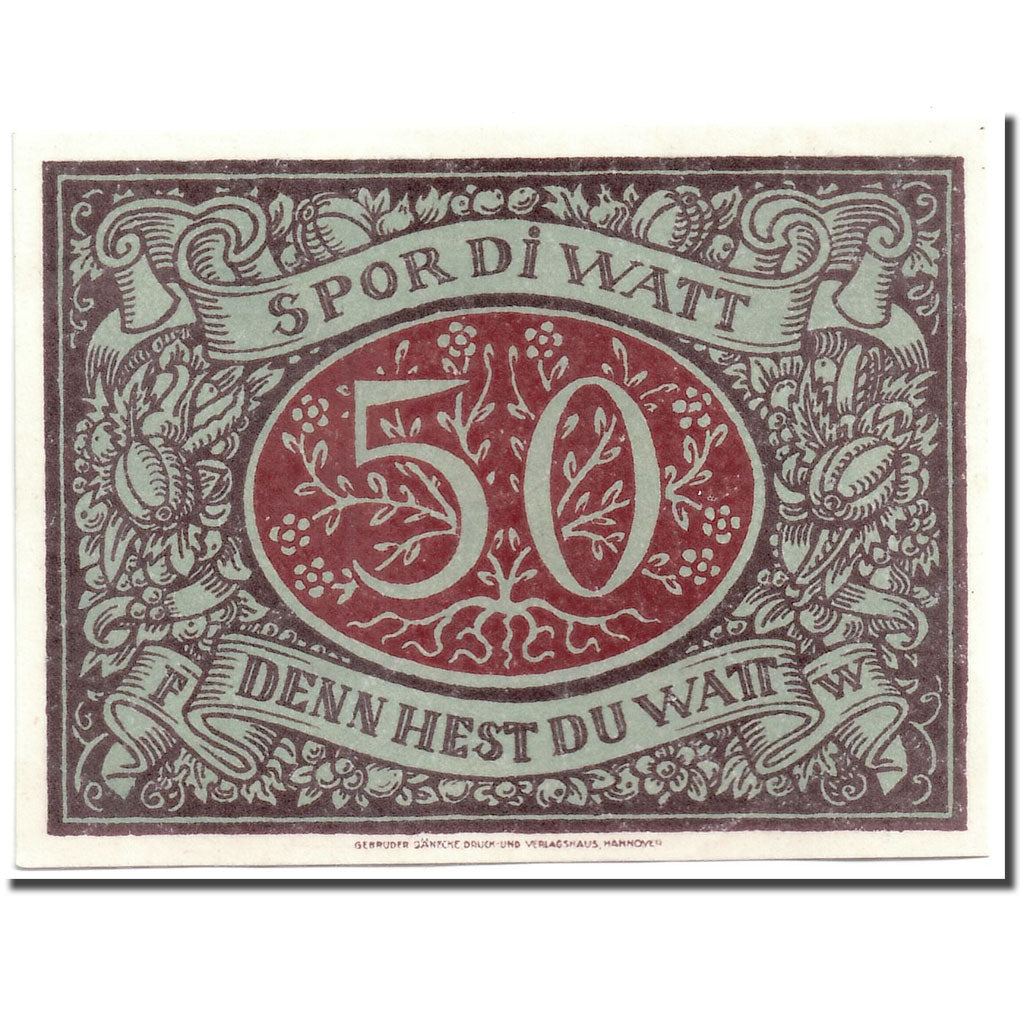 Banconote, Germania, Schneverdingen, 50 Pfennig, personnage, 1921, 1921-02-25