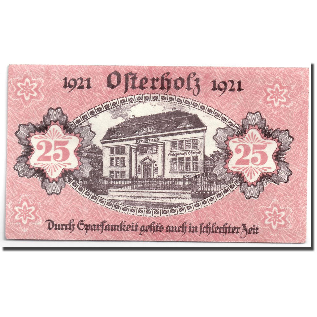 Banconote, Germania, Osterholz, 25 Pfennig, Batiment, 1921, 1921-05-31, SPL