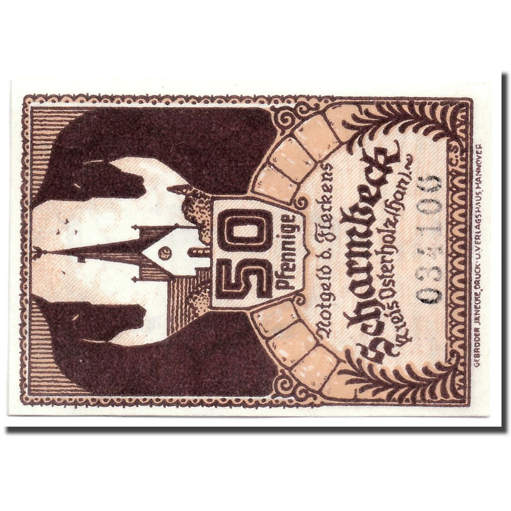 Banknote, Germany, Scharmbeck Stadt, 50 Pfennig, Eglise, 1920, 1920-12-01