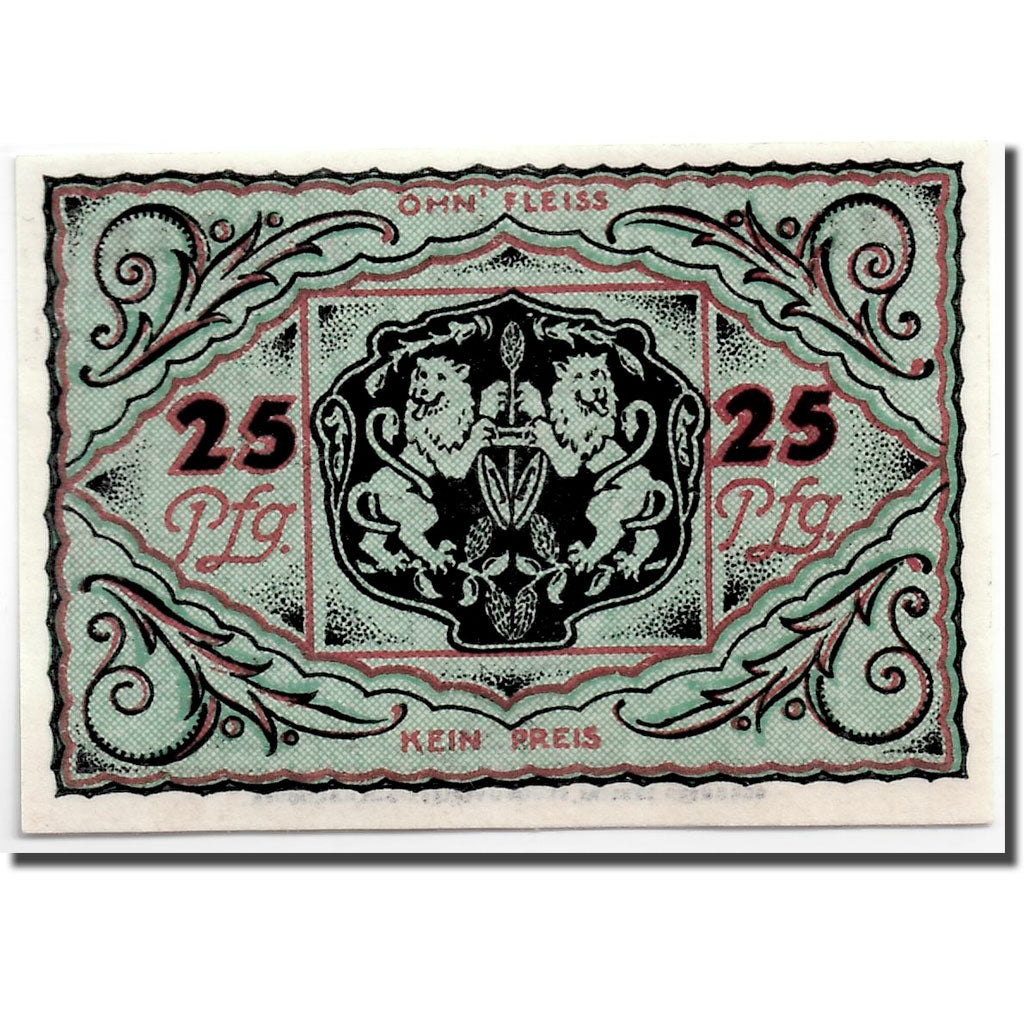 Banknot, Niemcy, Scharmbeck Stadt, 25 Pfennig, Ecusson, 1920, 1920-12-01