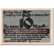 Banknote, Germany, Hannover, 10 Mark, portrait, 1922, 1922-02-01, UNC(63)