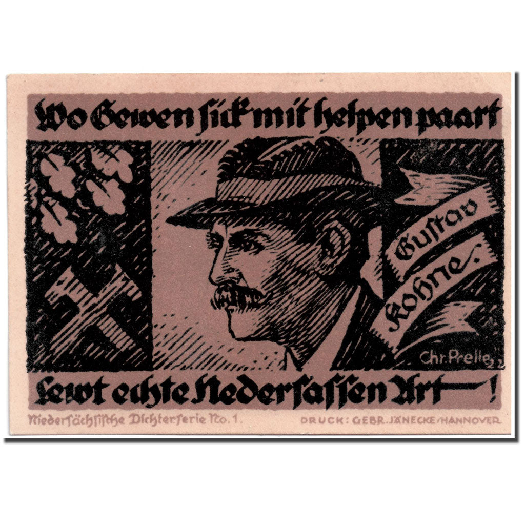 Nota, Alemanha, Hannover, 20 Mark, portrait, 1922, 1922-02-01, UNC(63)