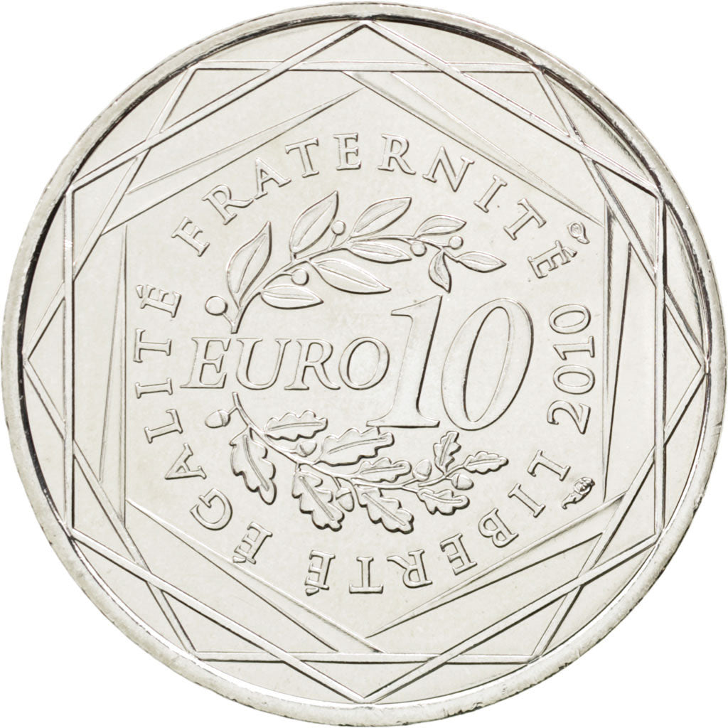 Moneta, Francja, 10 Euro, 2010, MS(63), Srebro, KM:1645