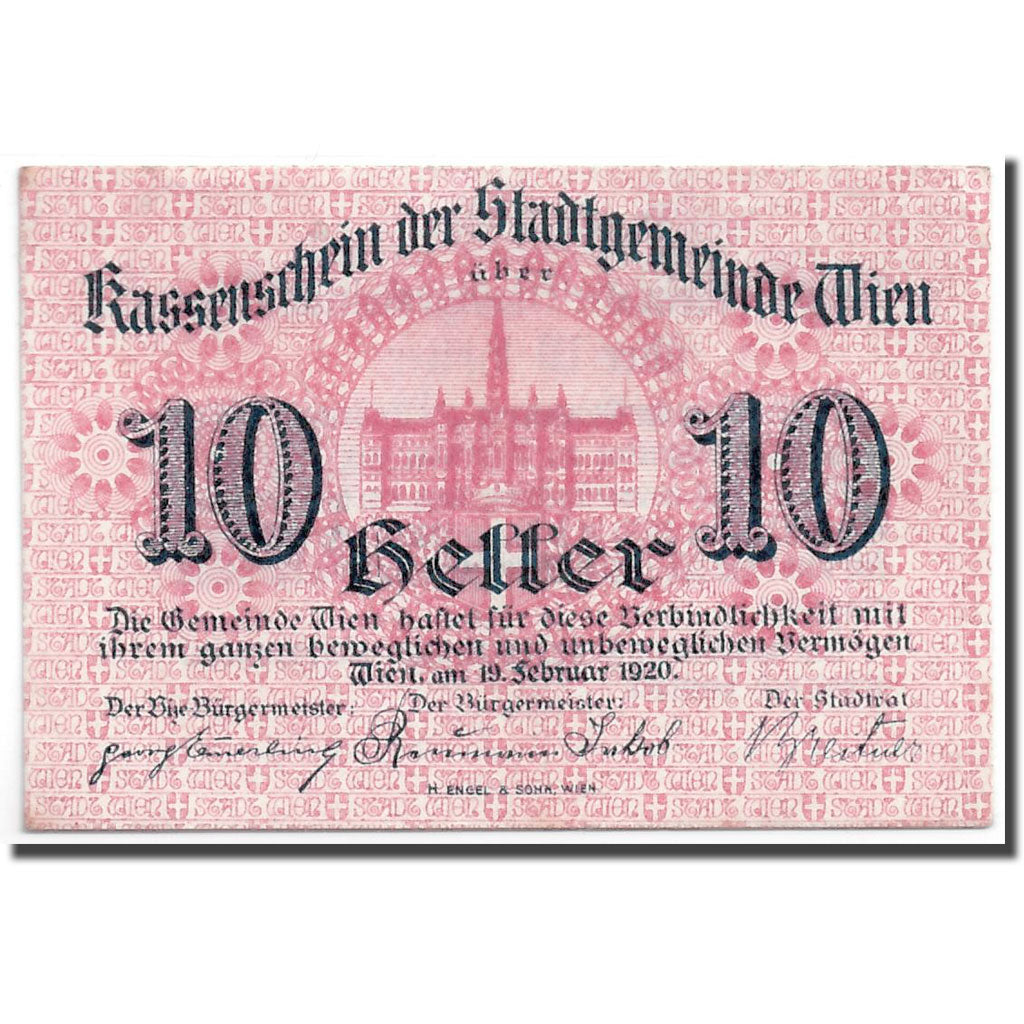 Banknote, Austria, Vienne, 10 Heller, château, 1920, 1920-06-30, UNC(63)