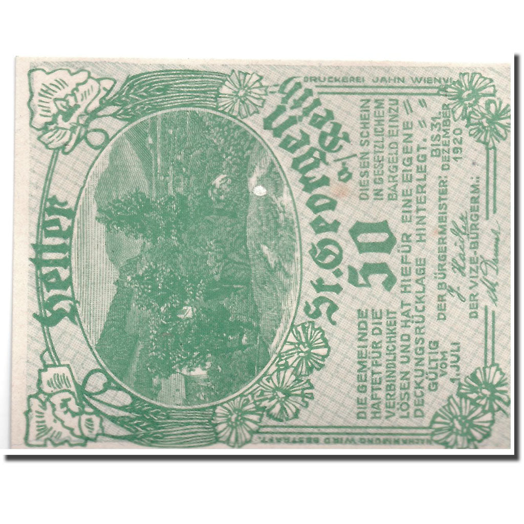Banknote, Austria, St Georgen, 50 Heller, paysage, 1920, 1920-07-01, UNC(63)