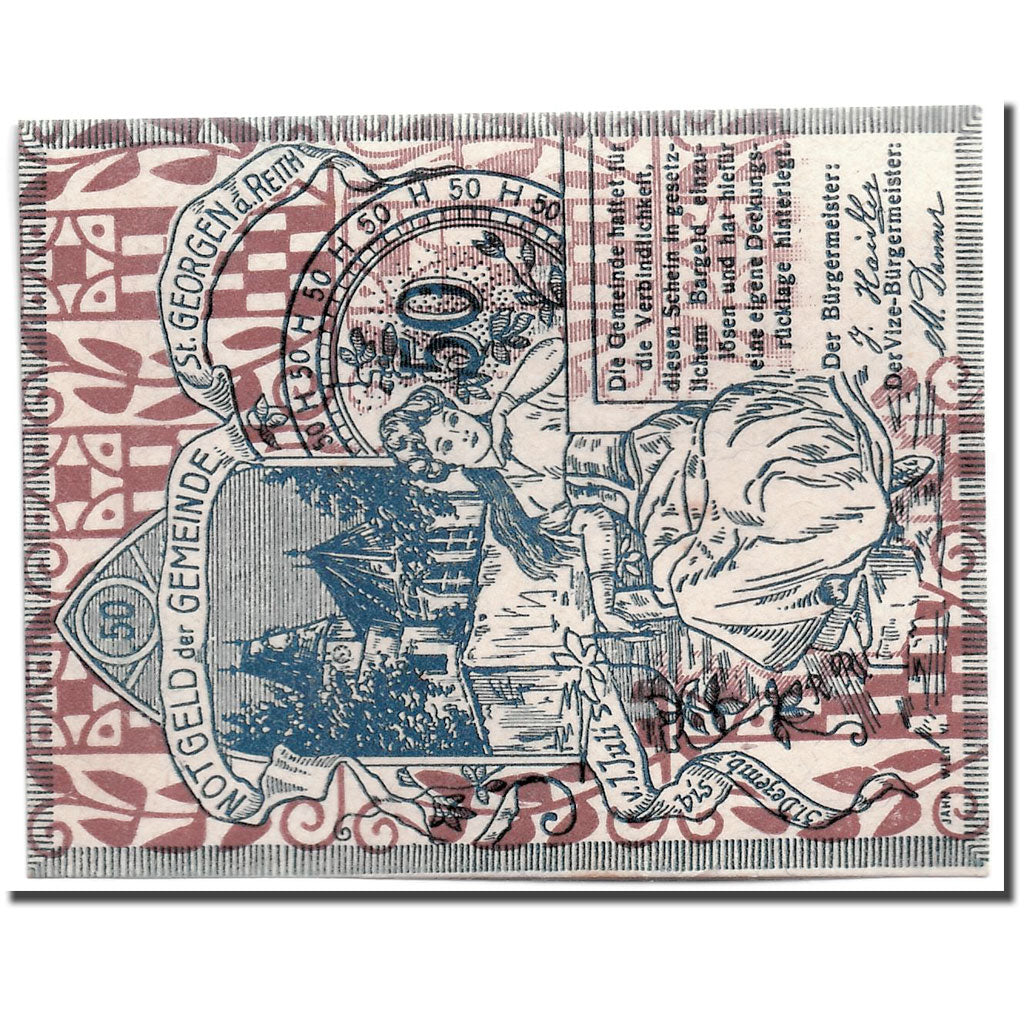 Banknote, Austria, St Georgen, 50 Heller, personnage, 1920, 1920-07-01, UNC(63)