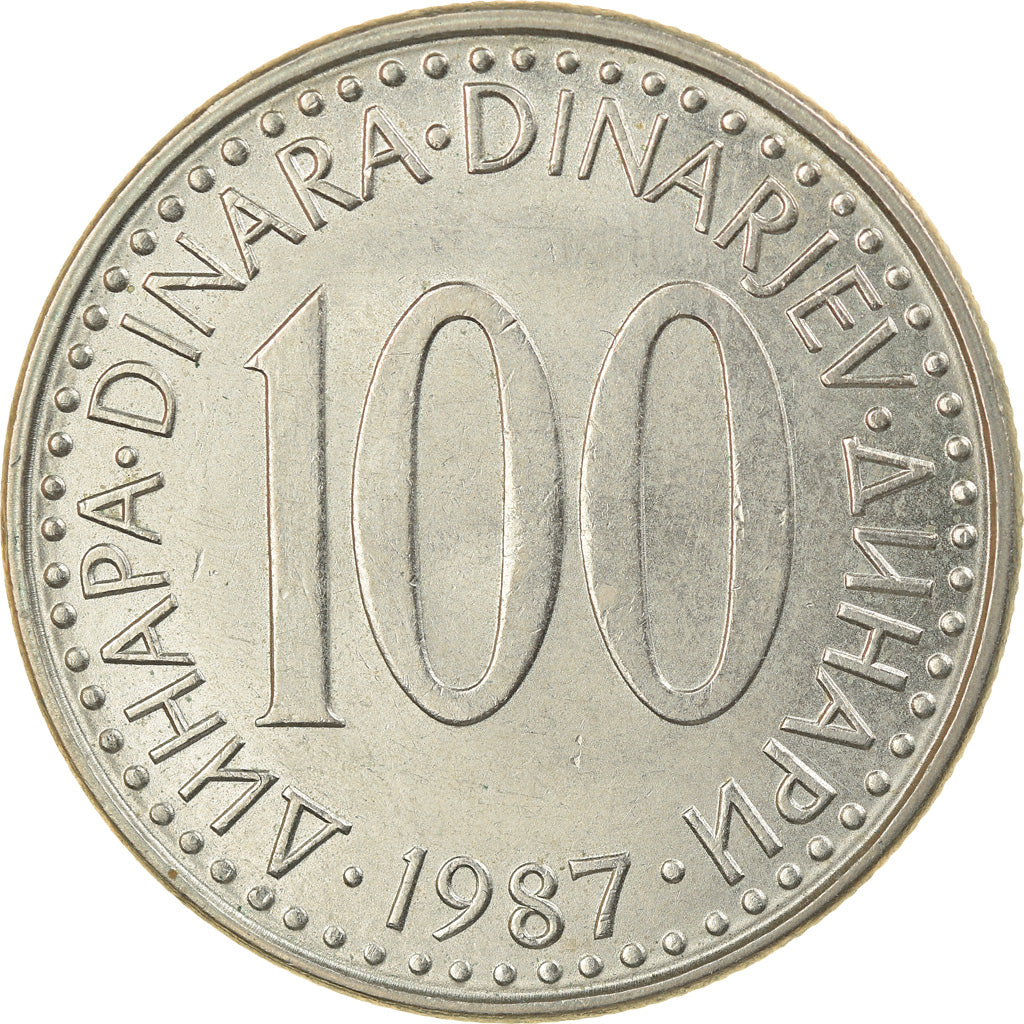 Moneda, Yugoslavia, 100 Dinara, 1987, EBC+, Cobre - níquel - cinc, KM:114