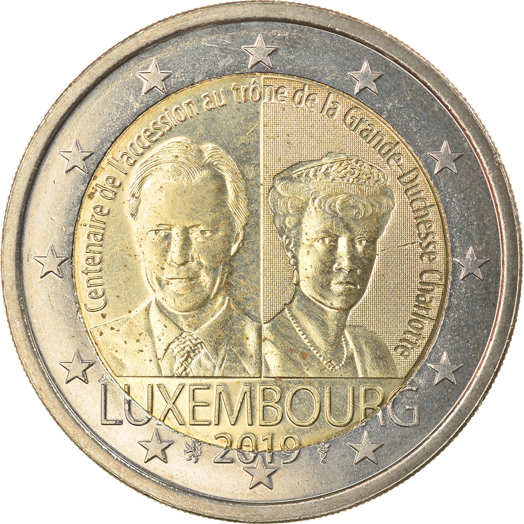 Luxemburg, 2 Euro, Grande-Duchesse Charlotte, 2019, UNZ, Bi-Metallic