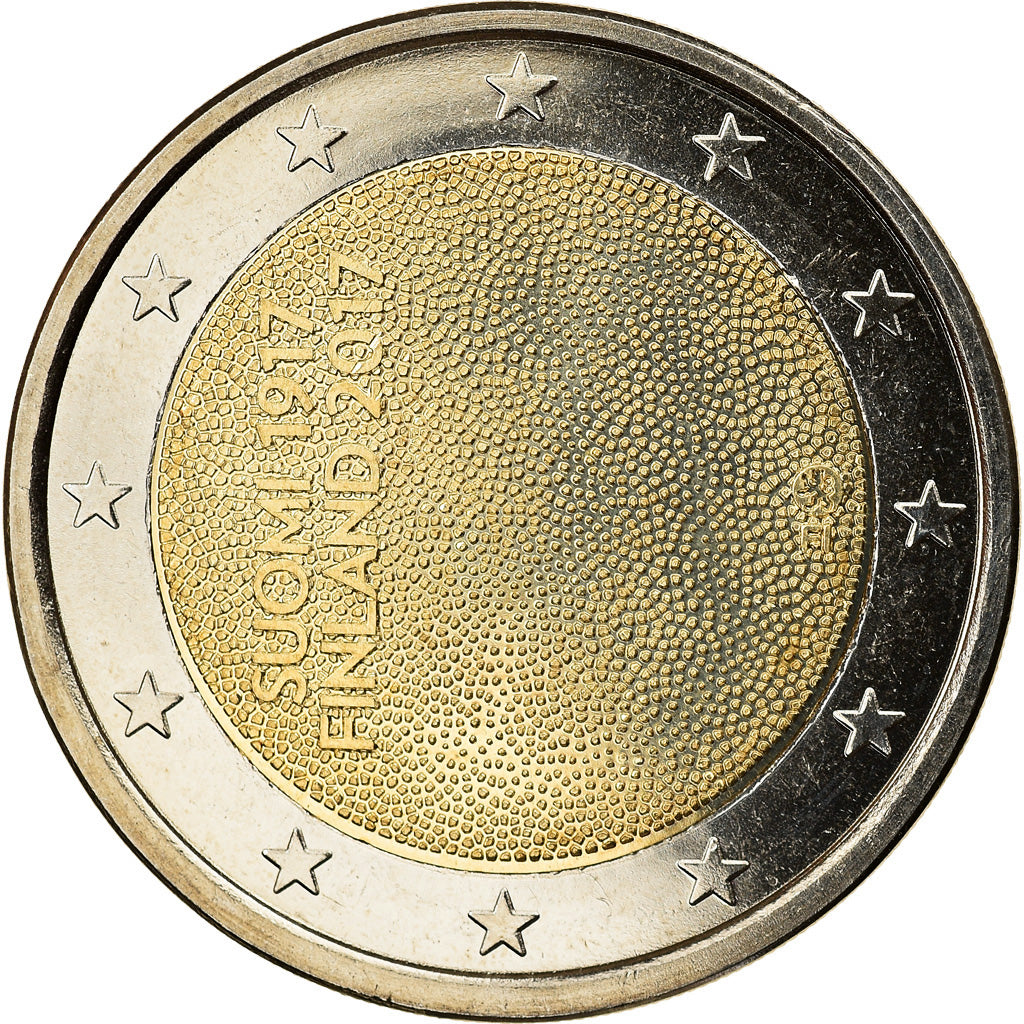 Finlandia, 2 Euro, 100 years of Independence, 2017, MS(63), Bimetaliczny