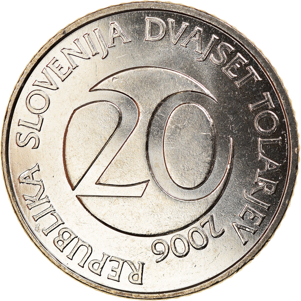 Münze, Slowenien, 20 Tolarjev, 2006, Kremnica, UNZ, Copper-nickel, KM:51