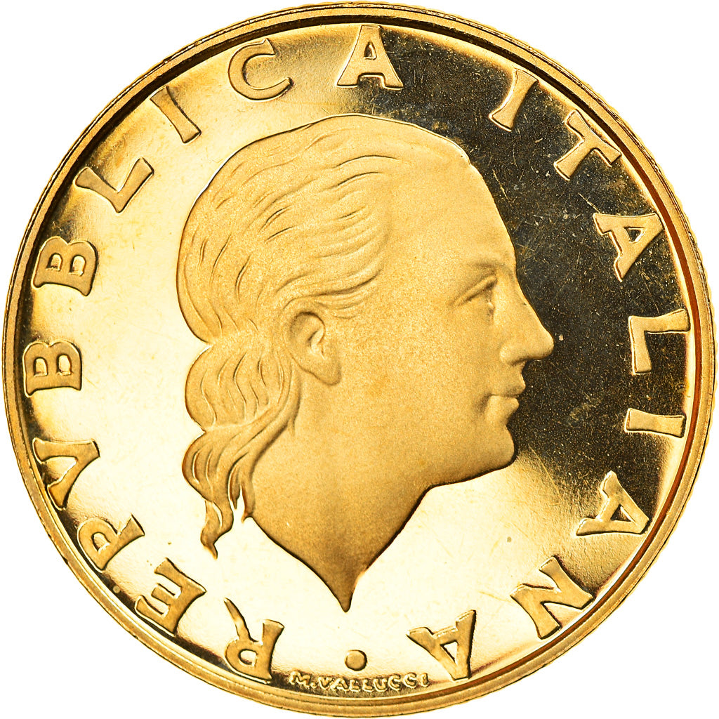 Coin, Italy, 200 Lire, 1998, Rome, Proof, MS(65-70), Aluminum-Bronze, KM:105