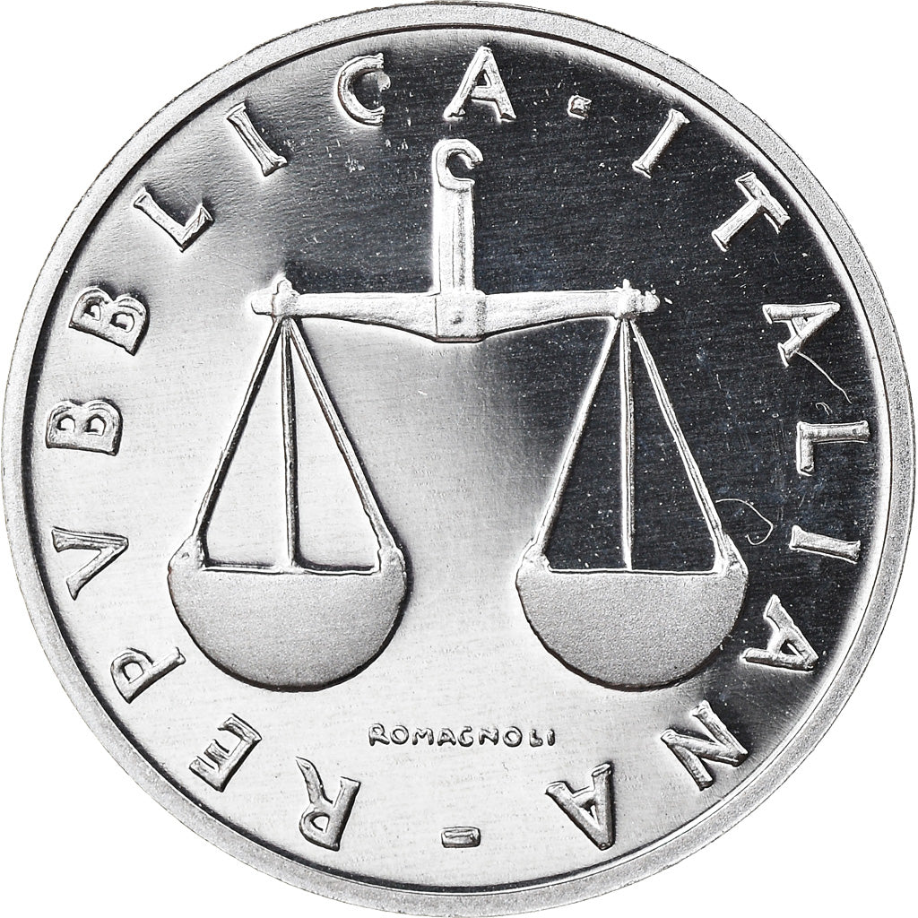 Coin, Italy, Lira, 2001, Rome, Proof, MS(65-70), Aluminum, KM:91