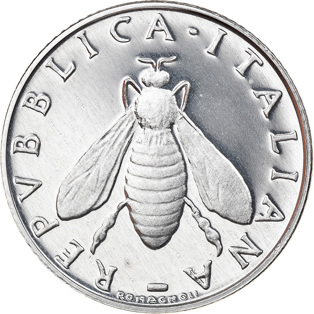 Coin, Italy, 2 Lire, 2001, Rome, Proof, MS(65-70), Aluminum, KM:94