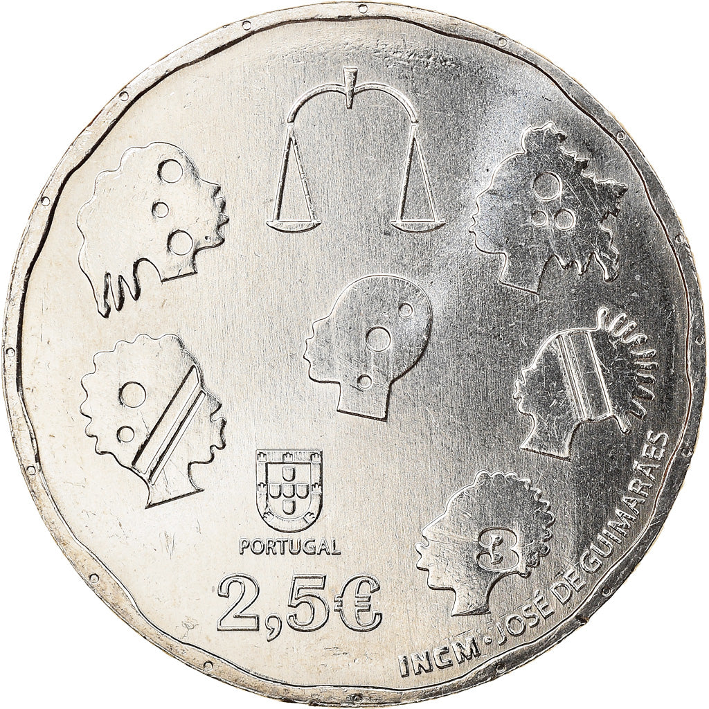 Portugal, 2-1/2 Euro, 70 Years of peace in Europe, 2015, SUP+, Copper-nickel