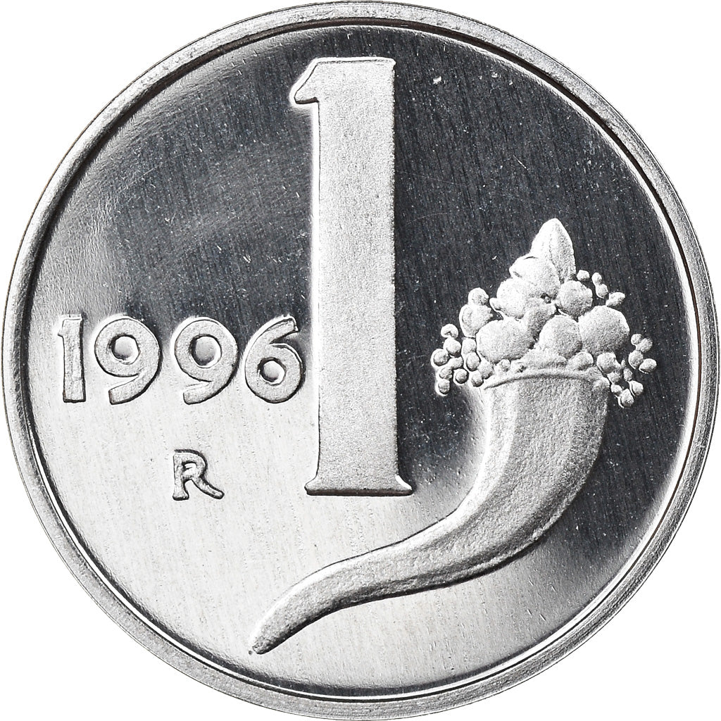 Coin, Italy, Lira, 1996, Rome, Proof, MS(65-70), Aluminum, KM:91