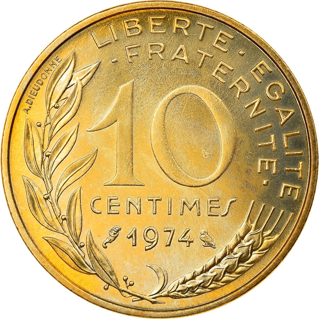 Coin, France, Marianne, 10 Centimes, 1974, Paris, FDC, MS(65-70)