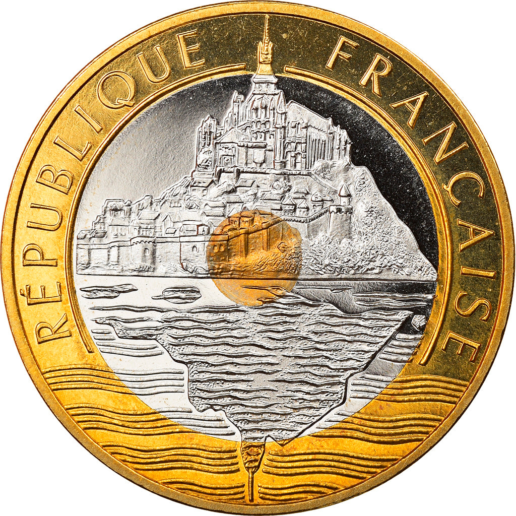 Moneta, Francja, Mont Saint Michel, 20 Francs, 2001, Proof, MS(65-70)