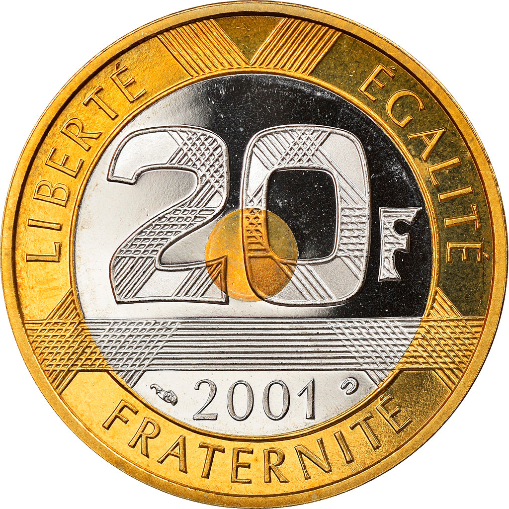 Moneta, Francja, Mont Saint Michel, 20 Francs, 2001, Proof, MS(65-70)