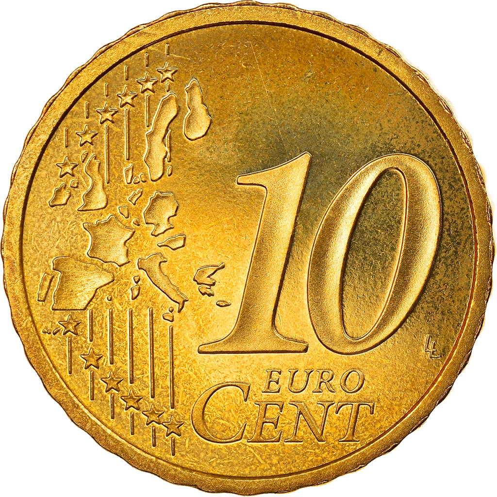 Moneta, Francja, 10 Euro Cent, 2001, Paris, Proof, MS(65-70), Mosiądz, KM:1285