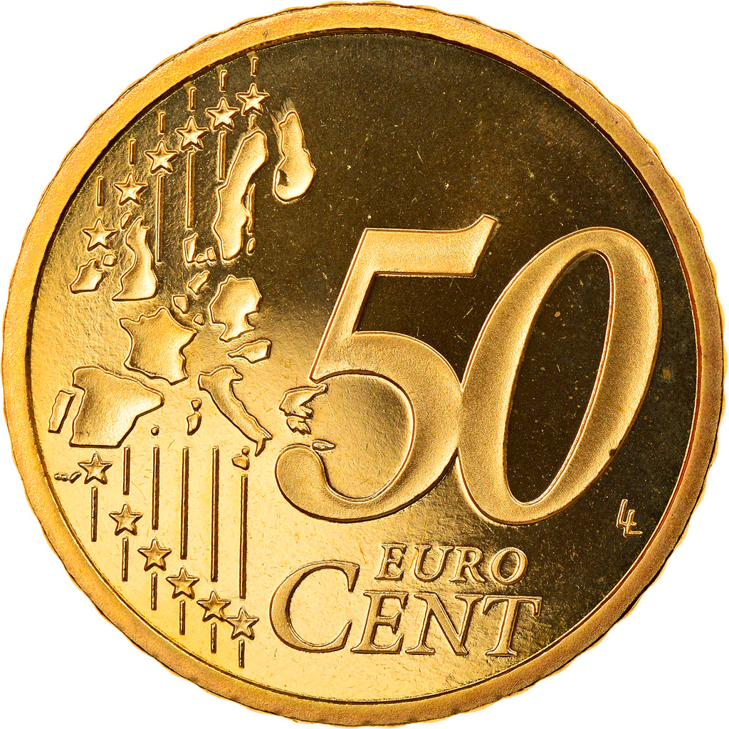 Moneta, Francja, 50 Euro Cent, 2001, Paris, Proof, MS(65-70), Mosiądz, KM:1287