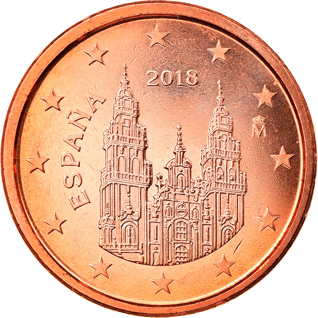 España, Euro Cent, 2018, FDC, Cobre chapado en acero
