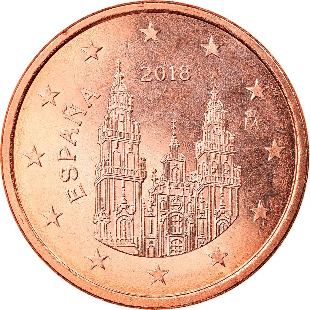 España, 5 Euro Cent, 2018, FDC, Cobre chapado en acero