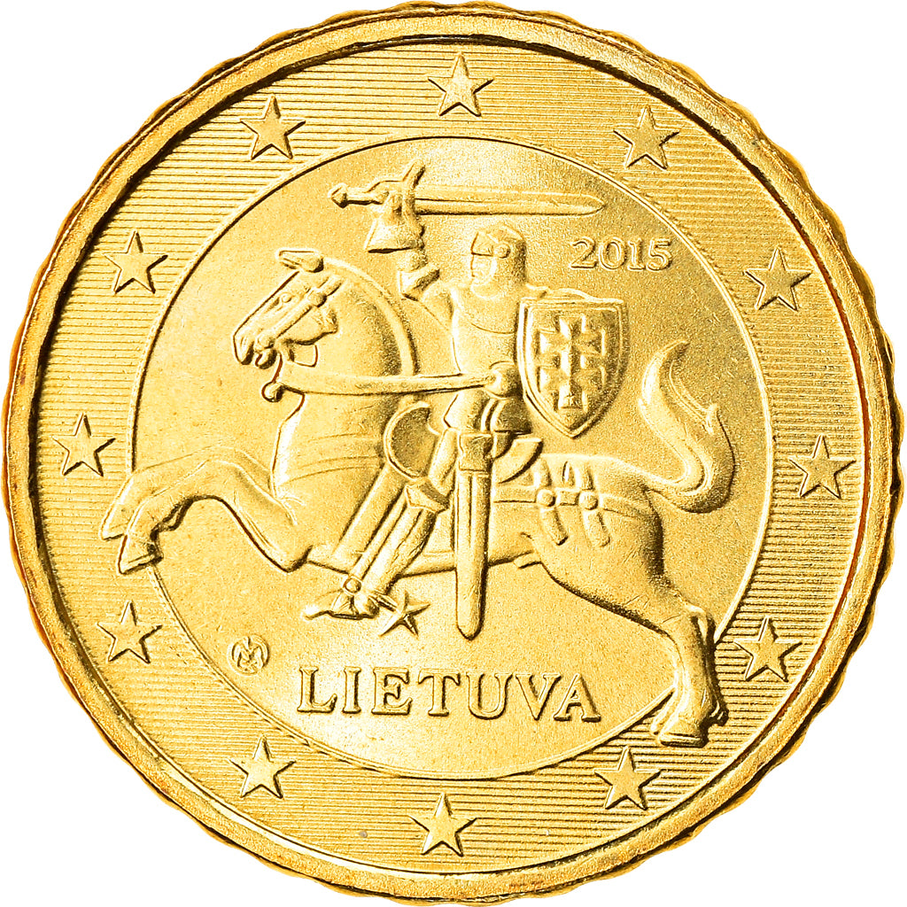 Lituania, 10 Euro Cent, 2015, SC+, Nordic gold