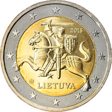 Litwa, 2 Euro, 2015, MS(63), Bimetaliczny