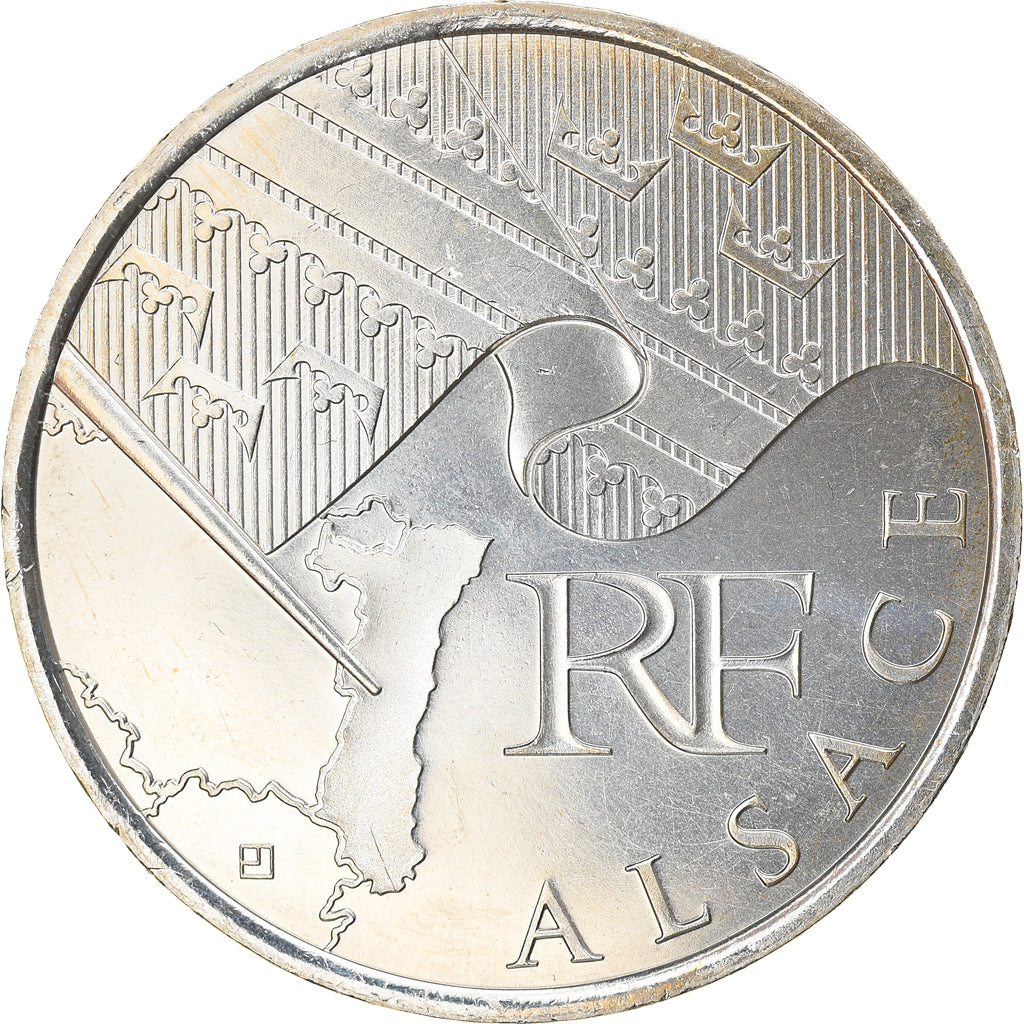 France, 10 Euro, Alsace, 2010, Paris, MS(64), Silver, KM:1652