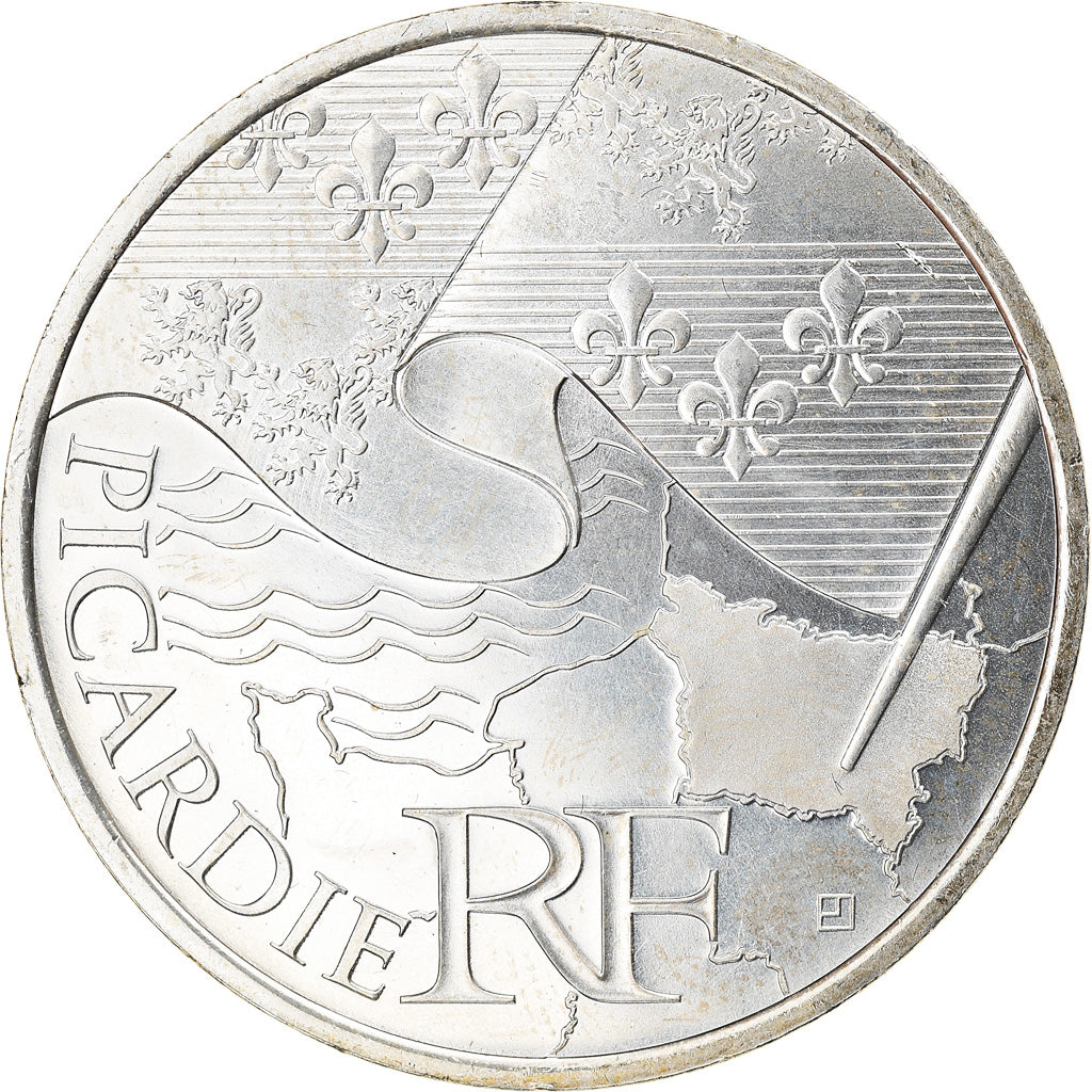 France, 10 Euro, Picardie, 2010, MS(64), Silver