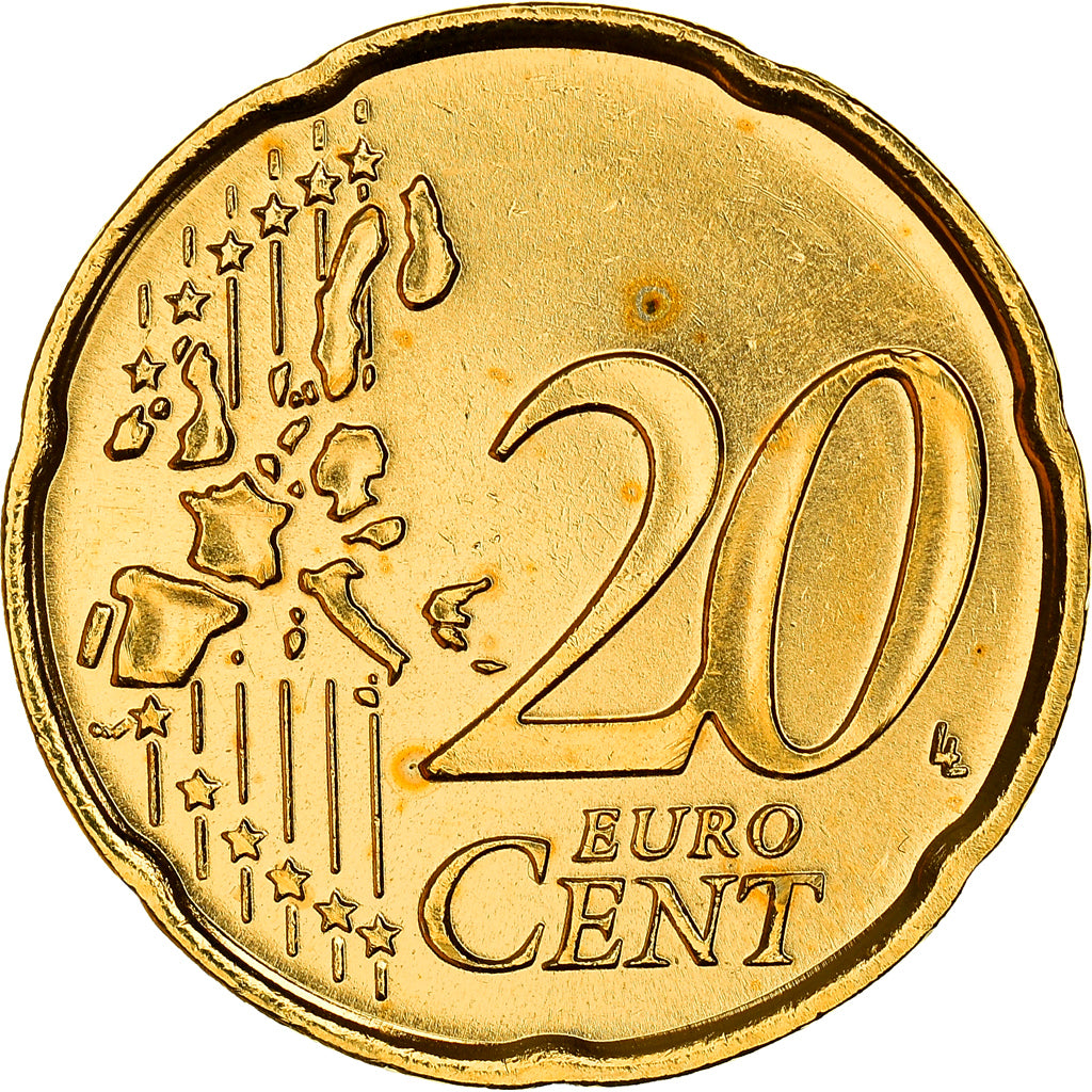 Italy, 20 Centimes, Boccioni's sculpture, 2006, golden, MS(63), Nordic gold