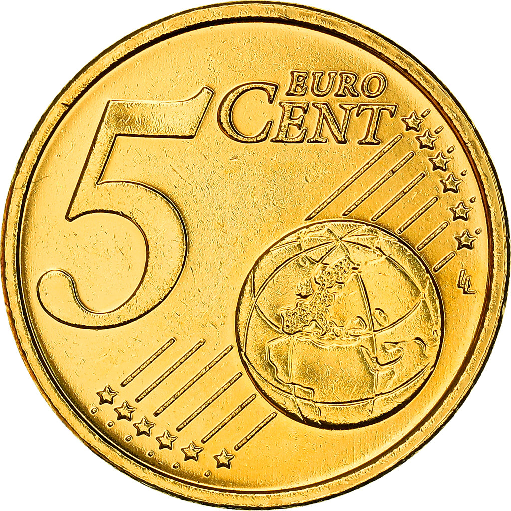 Irlanda, 5 Centimes, Celtic harp, 2009, golden, SC, Cobre chapado en acero